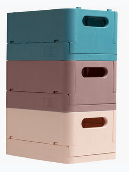 Exacompta Skandi Aufbewahrungsbox A4+ – klappbar, stapelbar, 375 × 40 × 275 mm, hellrosa, Kunststoff