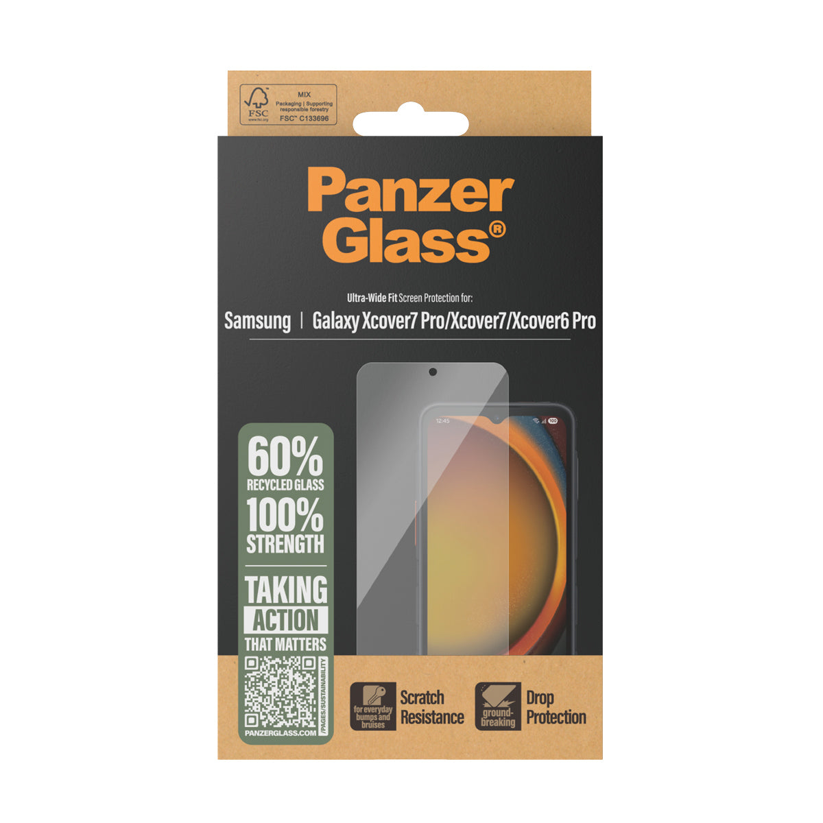 PanzerGlass Displayschutz (Panzerglas) – für Galaxy XCover7 Pro 5G/Galaxy XCover7 5G/Galaxy XCover6 Pro 5G
