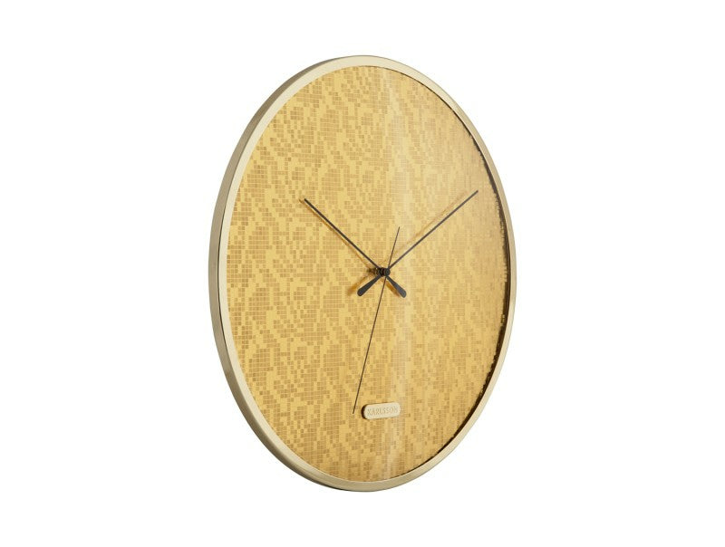 Karlsson Wanduhr Disco – Ø 40 cm, gold, Metall, lautlos