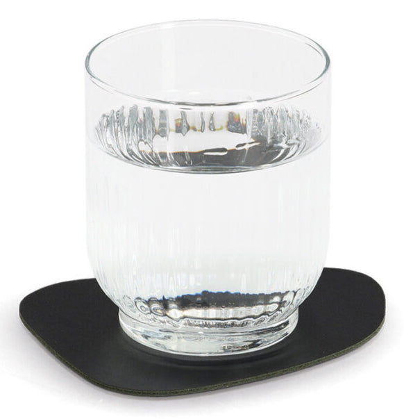 Zeller Present Glasuntersetzer 4 Stk., 10 × 12 × 0,8 cm, PVC, dunkelgrün, für Gläser