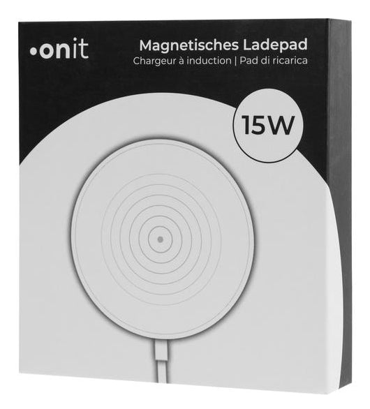 ONIT Magnetisches Ladegerät Kabelloses Ladegerät 15 W – MagSafe-kompatibel, Qi – für MagSafe-fähige Smartphones