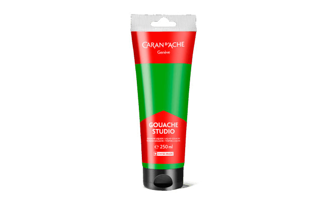 Caran d-Ache Caran d'Ache Studio Gouache – Brillantgrün, matt, deckend – 250 ml – für Papier, Karton, Holz