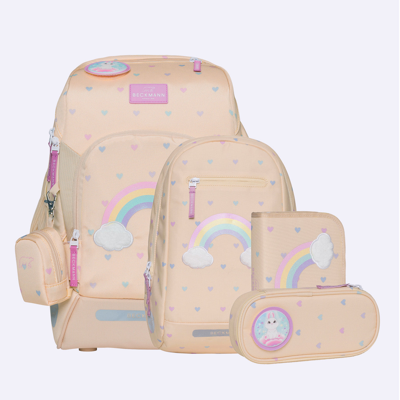 Beckmann Schulrucksack Active Air FLX – 6-teilig, Yellow Heart – 26,0×39,0×22,0 cm – recycelter Bestandteil
