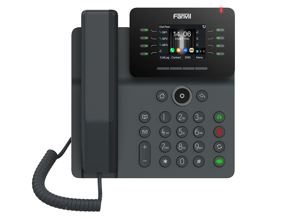 Fanvil V63 – IP-Telefon, 6 SIP-Konten, 2,8", Gigabit, PoE, für 3CX, Schwarz