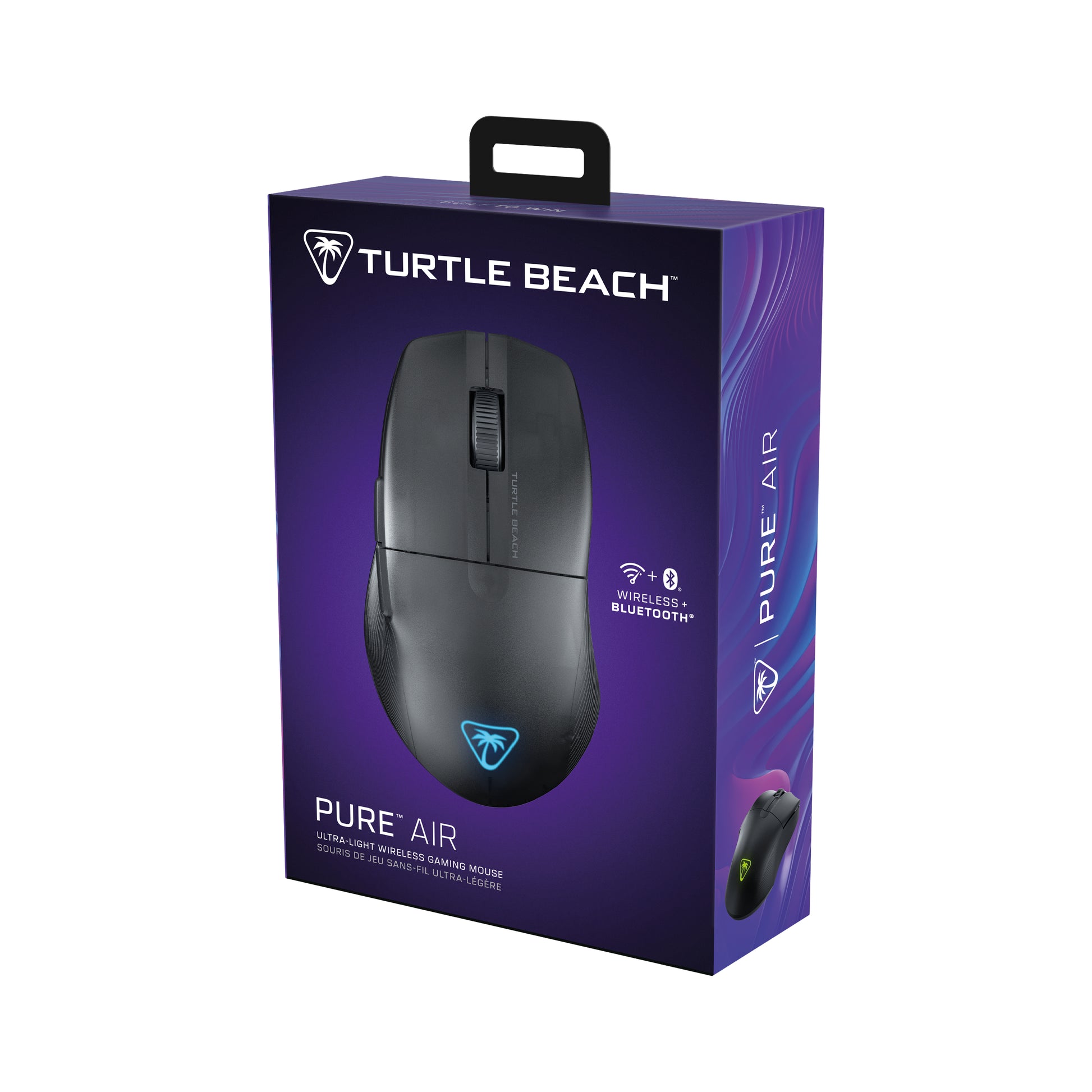 Turtle Beach Pure Air Gaming-Maus – Kabellos, 26'000 dpi, AIMO-RGB, Schnellladefunktion, 54 g, Schwarz