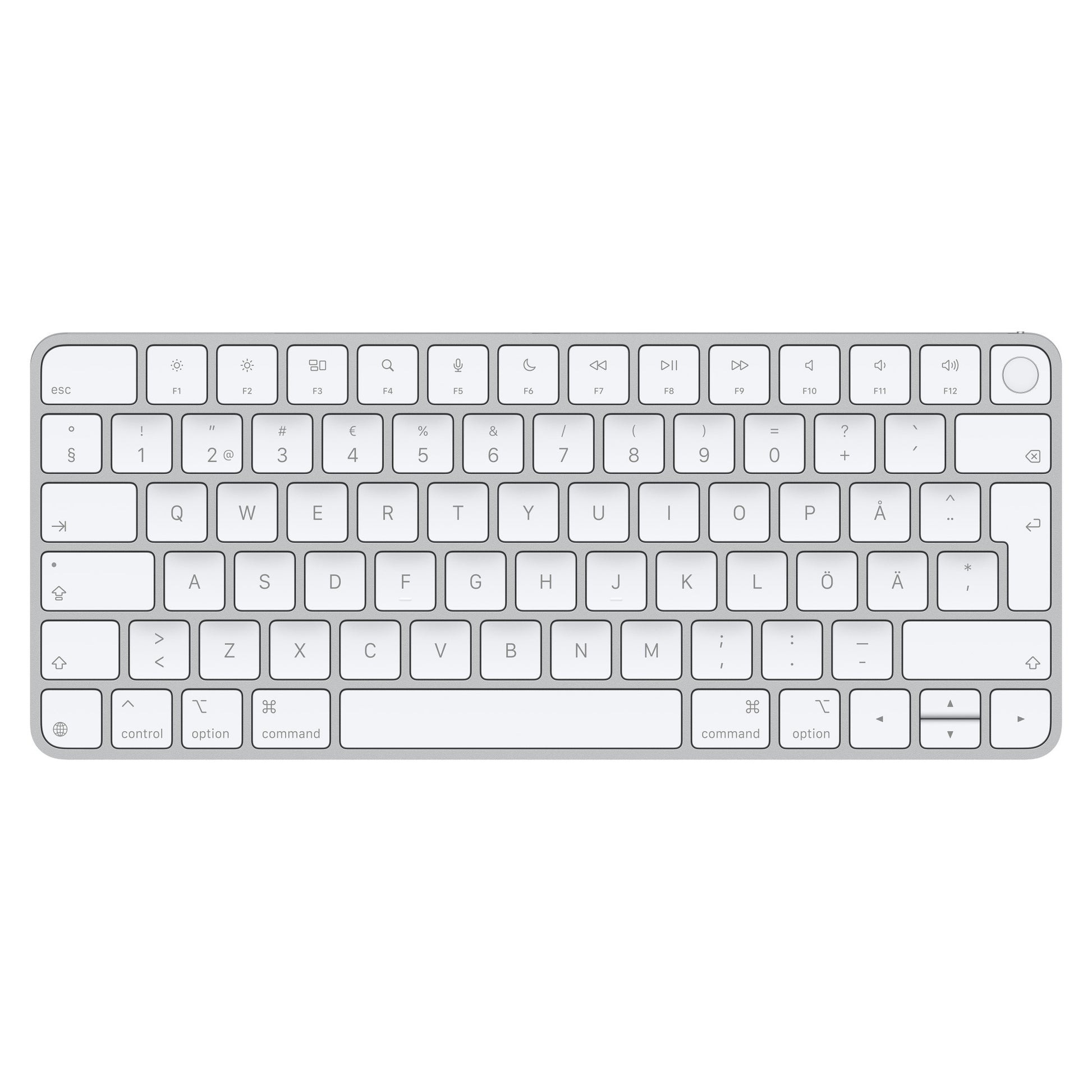 Apple Magic Keyboard mit Touch ID – TKL Tastatur – Kabelgebunden & Bluetooth (USB-C) – QWERTY (Nordisch)