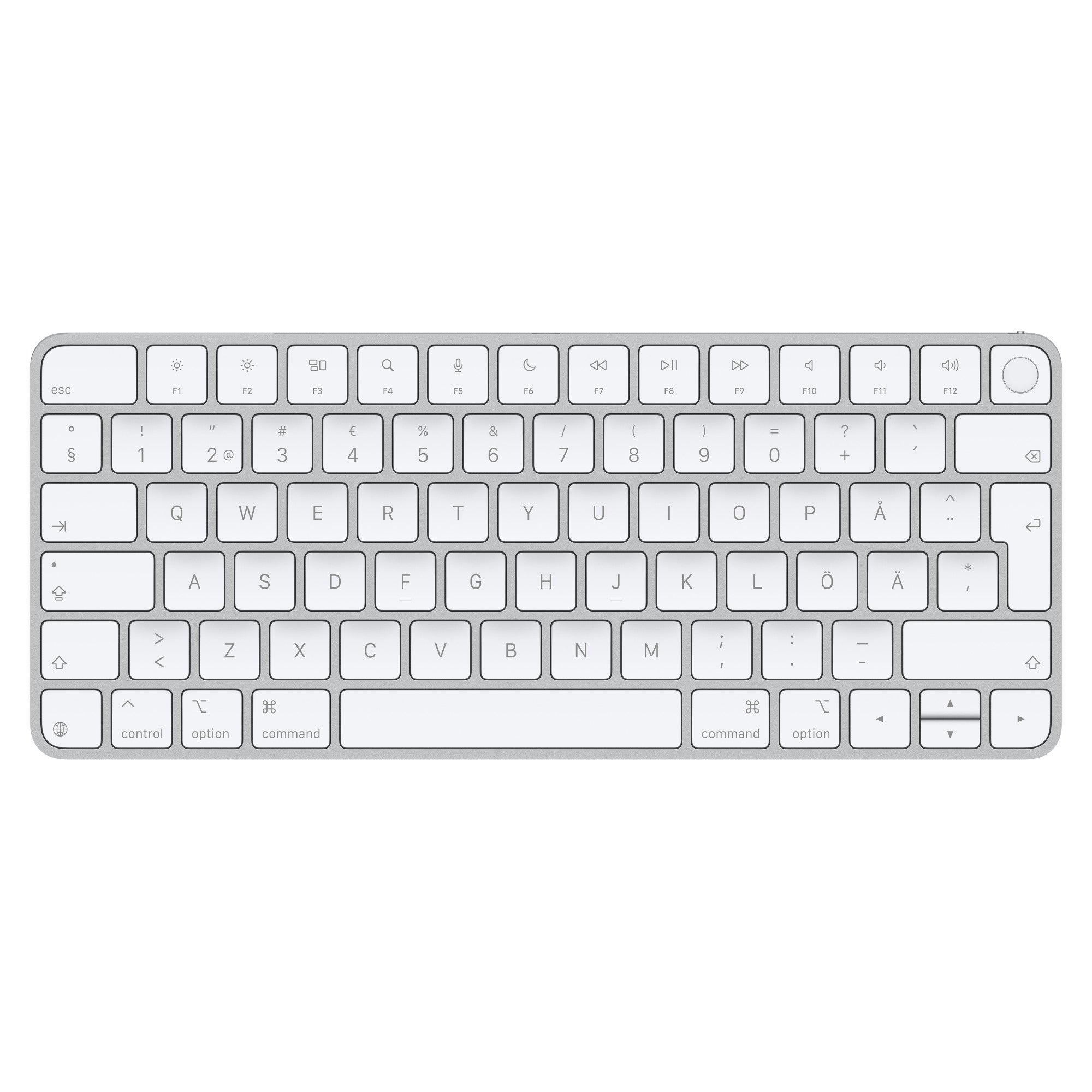 Apple Magic Keyboard mit Touch ID – TKL Tastatur – Kabelgebunden & Bluetooth (USB-C) – QWERTY (Nordisch)