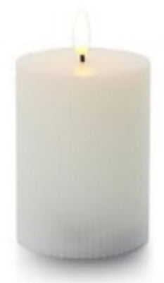 Balthasar LED Zylinderkerze – Ø 7,5 × 12,5 cm – Wachs, Weiss