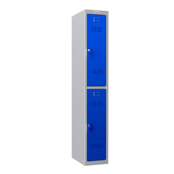 Phoenix Safe Co. PL1230 – Persönliches Schliessfach, 2 Fächer, 300 × 500 × 1830 mm, Blau/Grau, Stahl