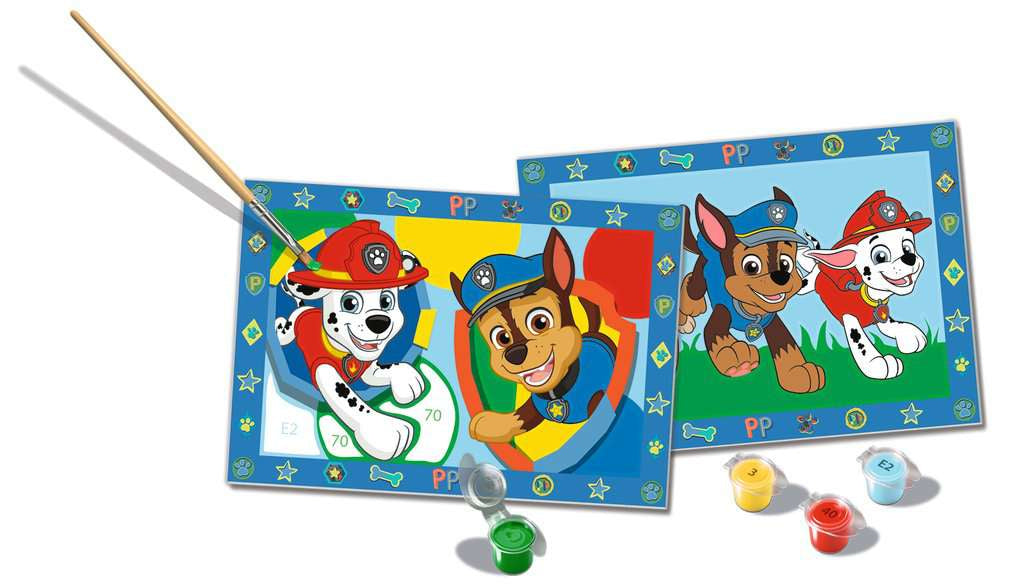 Ravensburger Creart Junior – Malen-nach-Zahlen-Set – Paw Patrol – 2-teilig – ab 5 Jahren