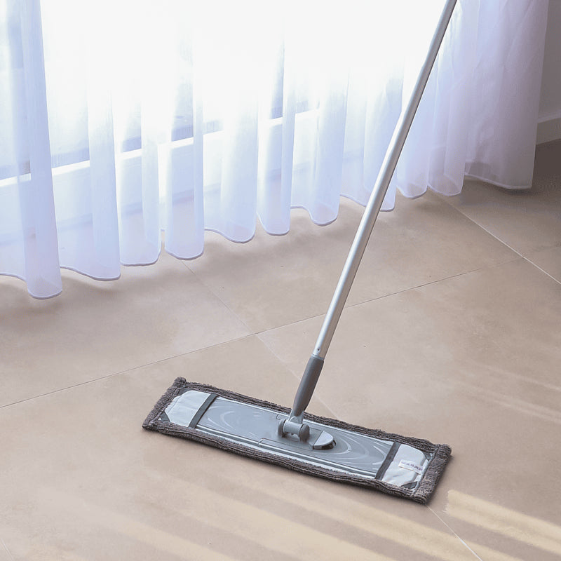 CREaCLEAN Flachwischer CrystalMop – 42 cm, Aluminium, Mikrofaser, Blau, 150 cm