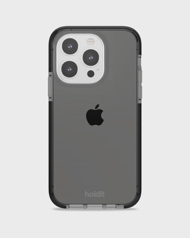 Holdit – Backcover – für Apple iPhone 15 Pro – schwarz – TPU, kabelloses Laden