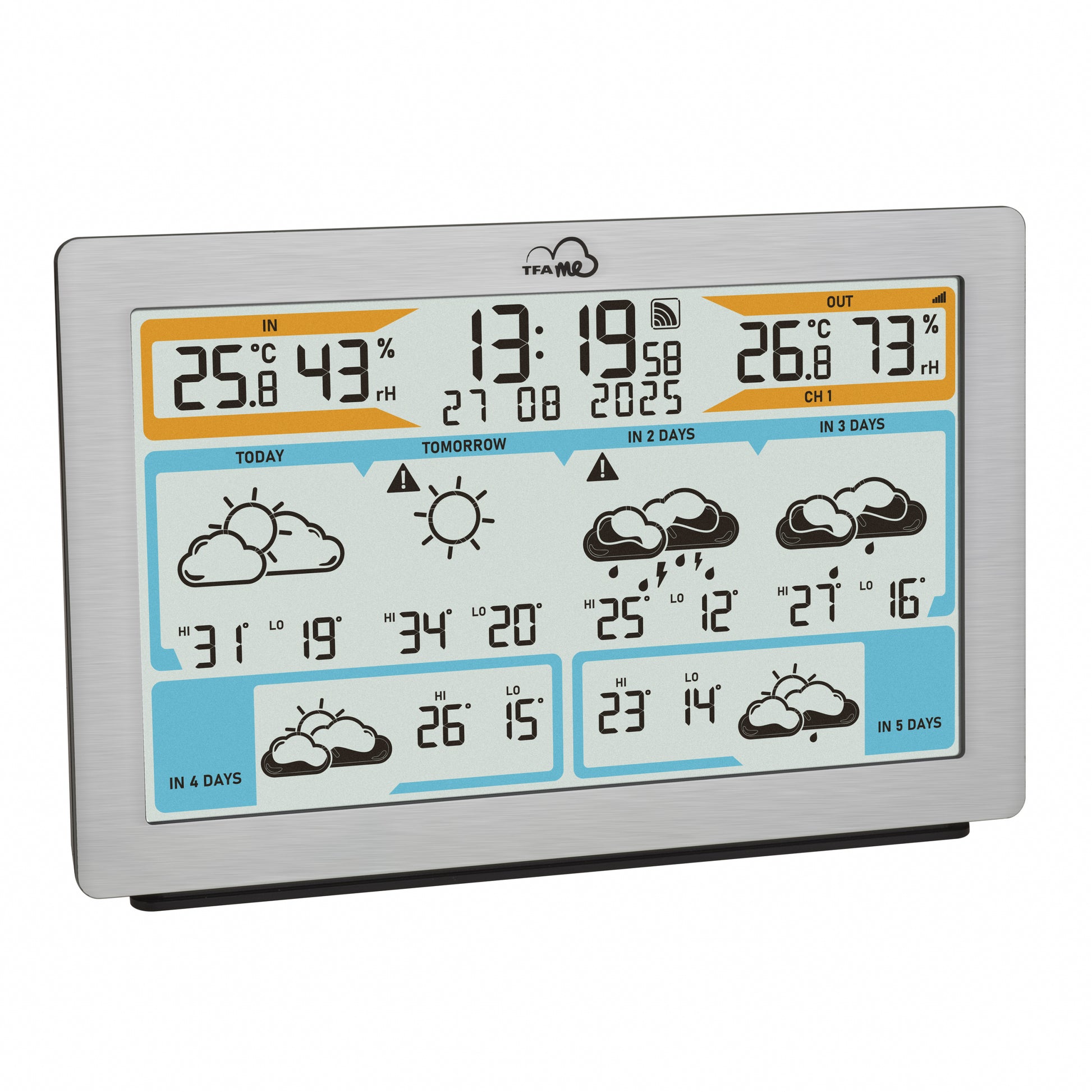 TFA-Dostmann TFA.me ID-02 Sensor-Gateway/Monitor – WLAN, −40–60 °C, 10–99 %, Innen/Aussen