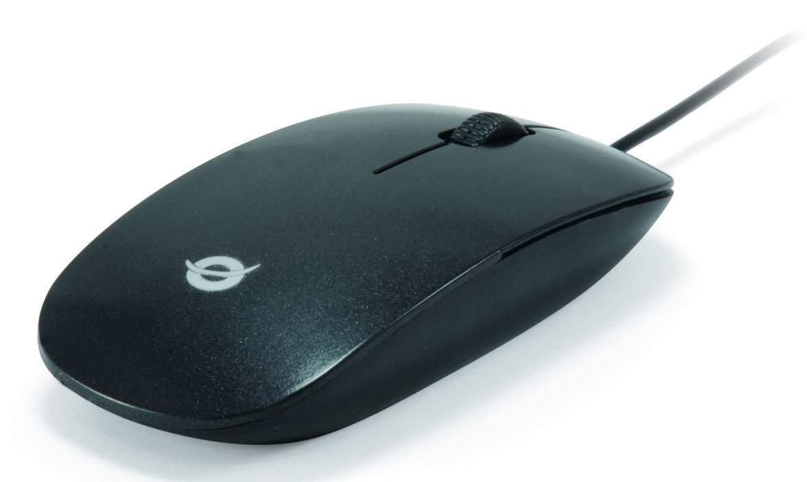 Conceptronic CLLM3BDESK – Maus – Kabelgebunden (USB‑A), beidhändig, Schwarz/Grau