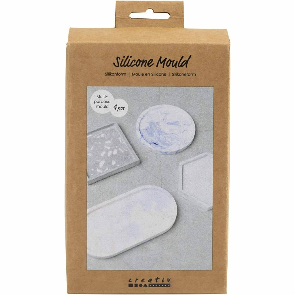 Creativ Company Giessform – Silikon – 112 × 112 × 10 mm – 4 Stück – Weiss