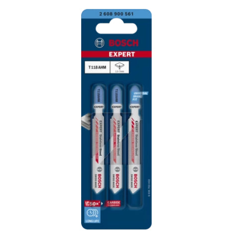 Bosch Professionelles Stichsägeblatt 83 × 1,1 mm Hartmetall – für Metall – 3 Stk