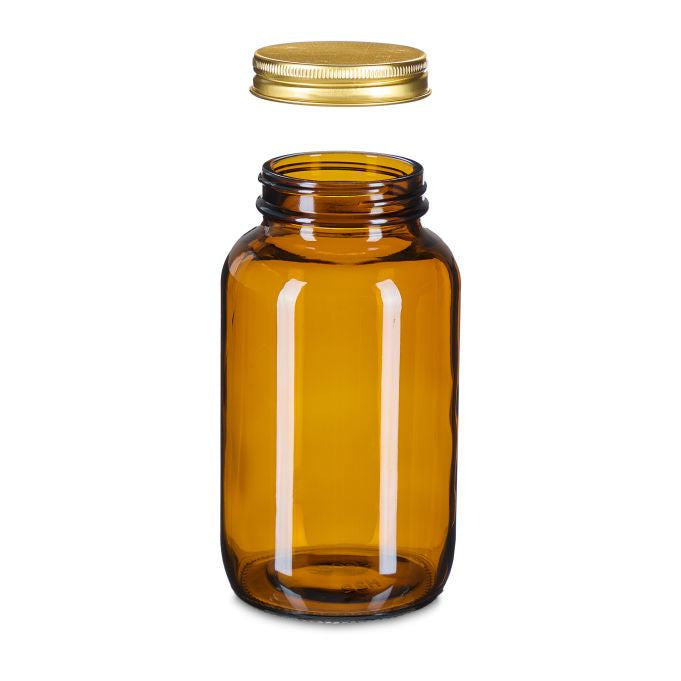 Relaxdays Streudose 400 ml, Glas/Aluminium, Braun, 4 Stk.
