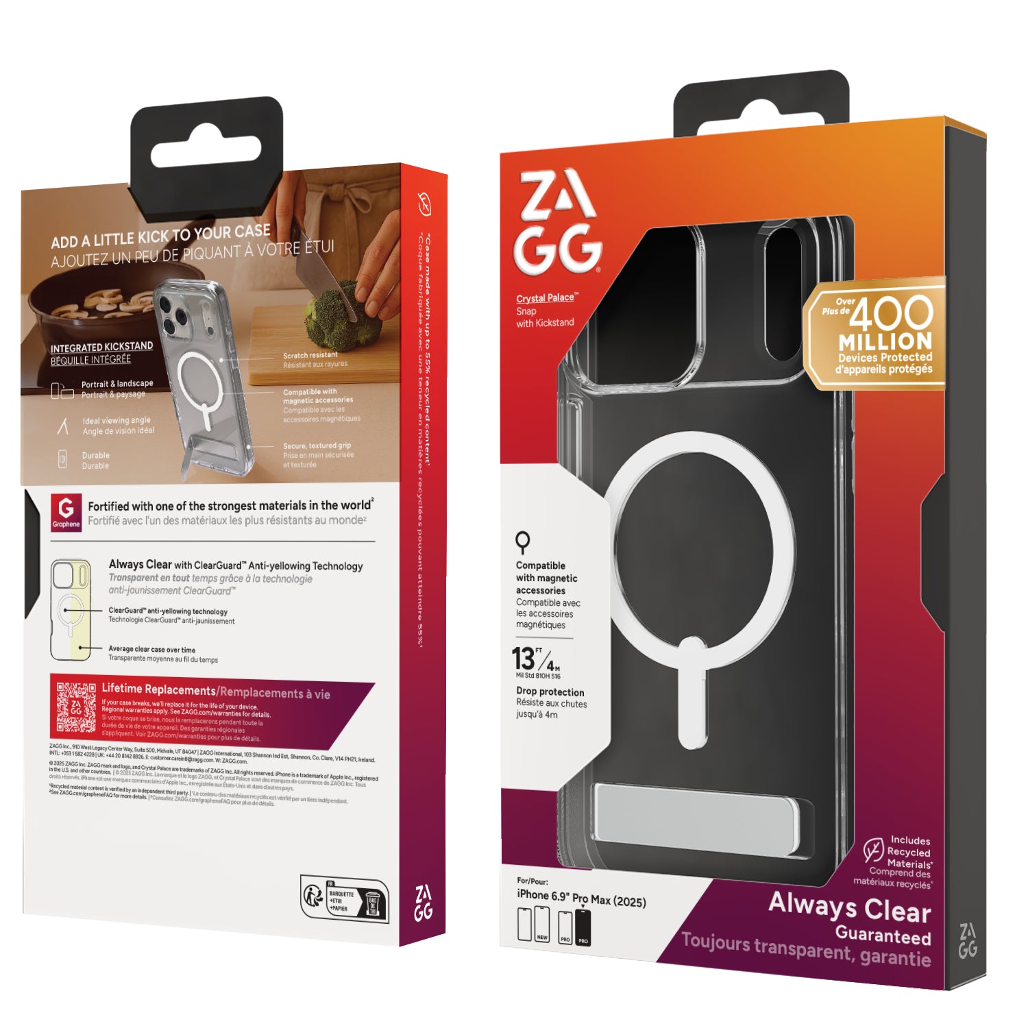 ZAGG Crystal Palace Snap Backcover – für Apple iPhone 17 Pro Max, Graphen, Transparent, bis 4 m Sturzsicher