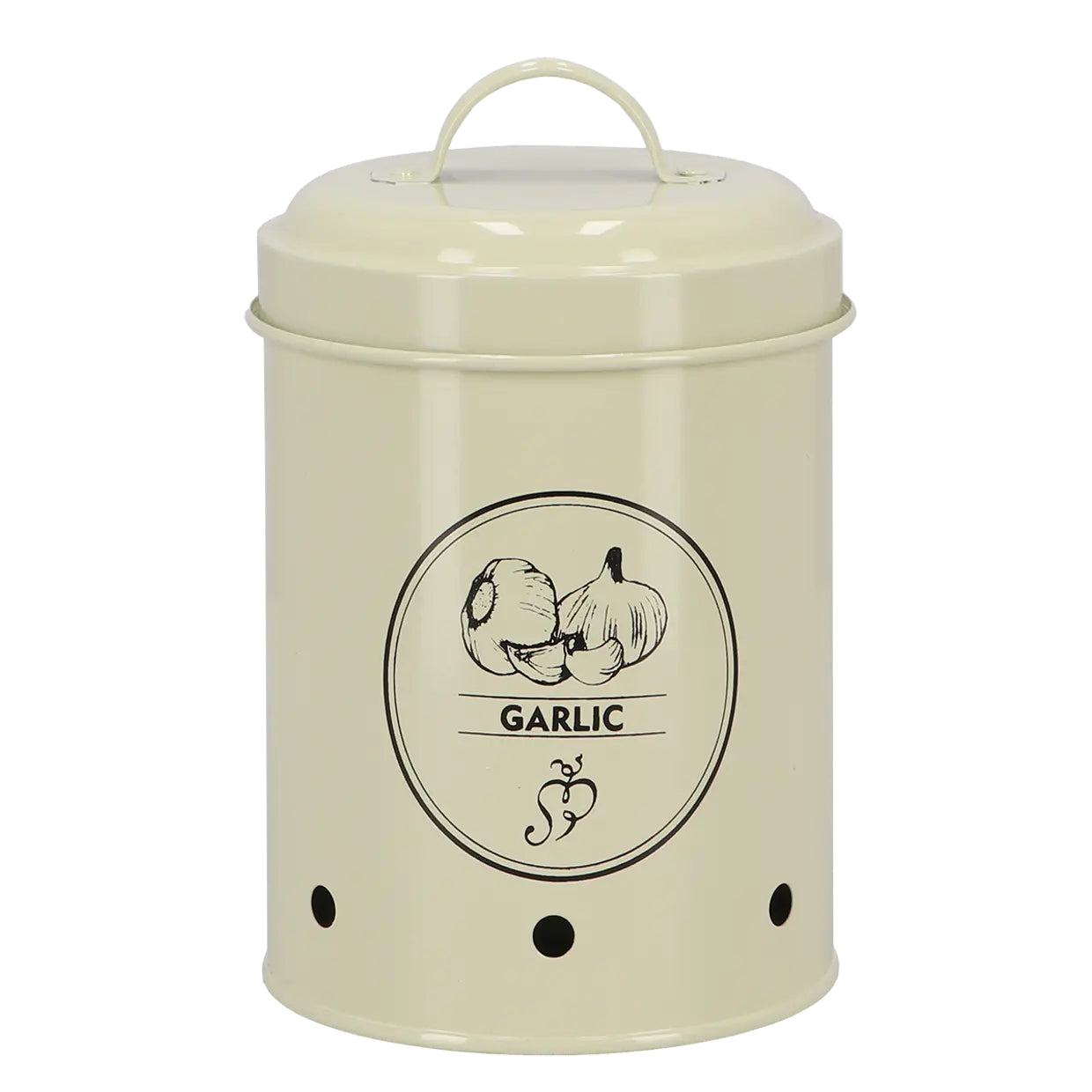 Esschert Design Vorratsdose 1,1 l, Ø 11,9 × 17,2 cm, Karbonstahl, Creme