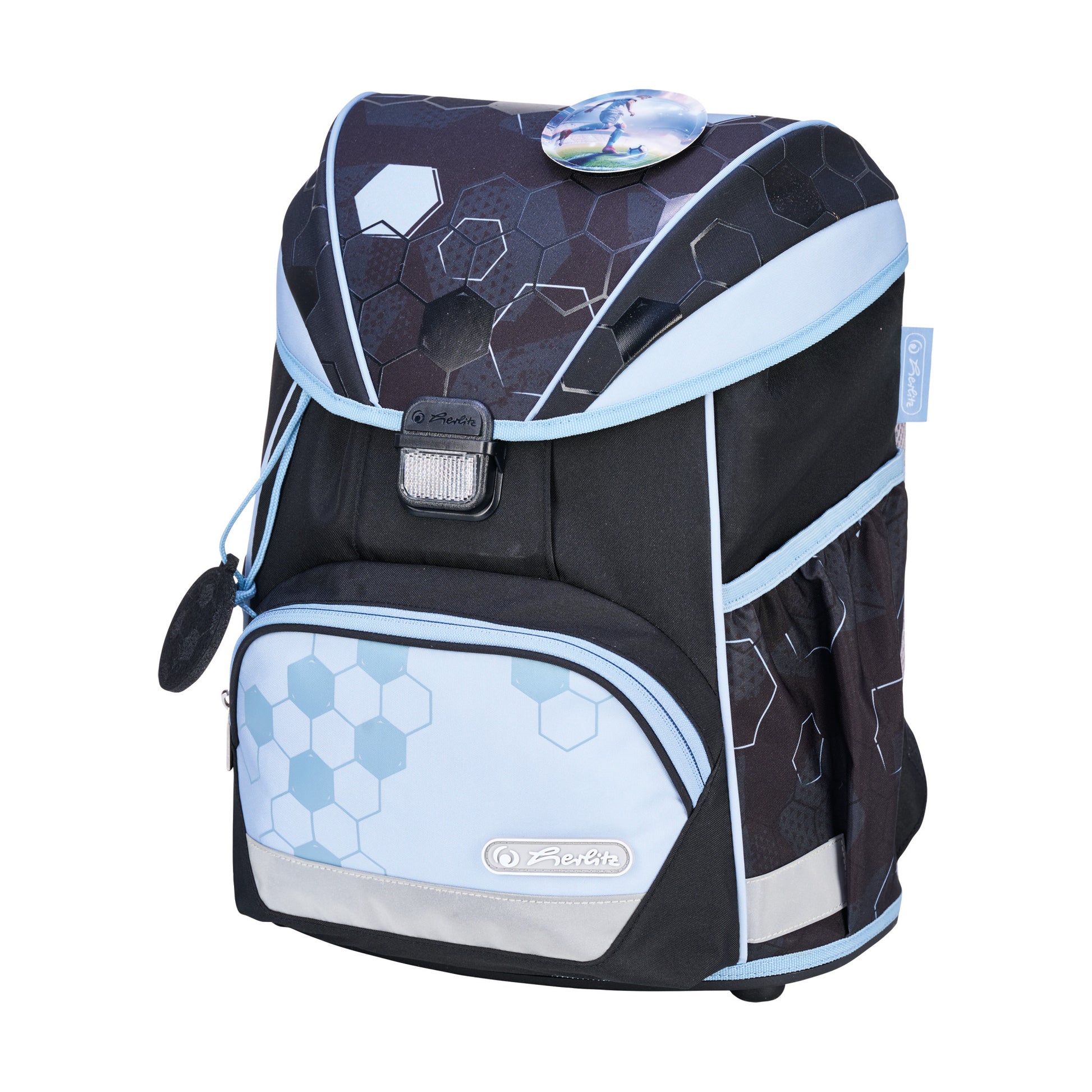 Herlitz UltraLight XL Plus – Schulrucksack-Set 4-teilig, Fussball, 22 l, 32×39×25 cm, mit Brustgurt