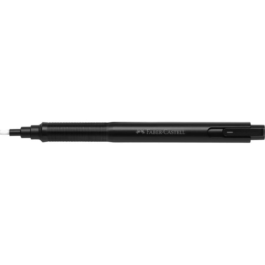 Faber-Castell Radierstift Precision 185610 – für Blei- & Farbstifte, nachfüllbar, schwarz, 1 Stk.