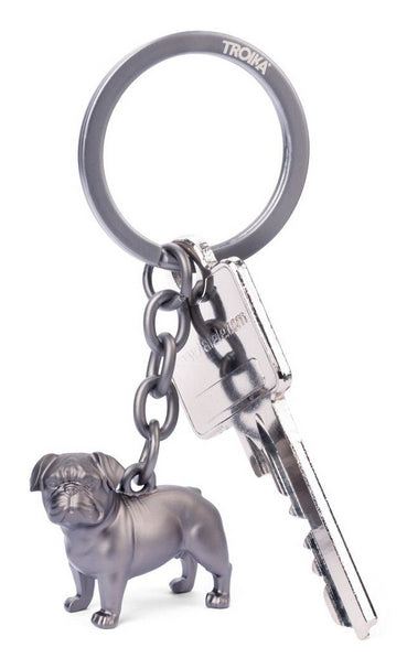 Troika Schlüsselanhänger Hund – Metall, Grau, 6er-Pack