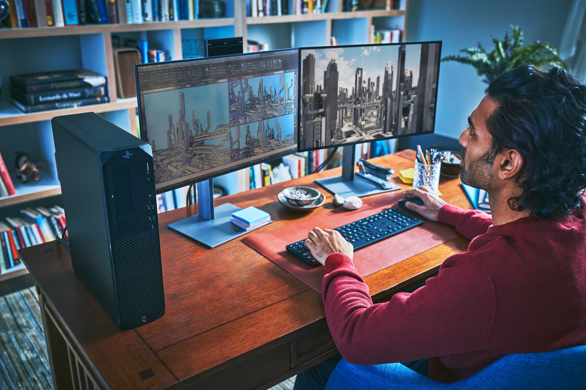 HP Z24M G3 – Monitor, 23,8", IPS, 90 Hz, 400 cd/m², Webcam, Mikrofon, Lautsprecher, USB-C, Silber