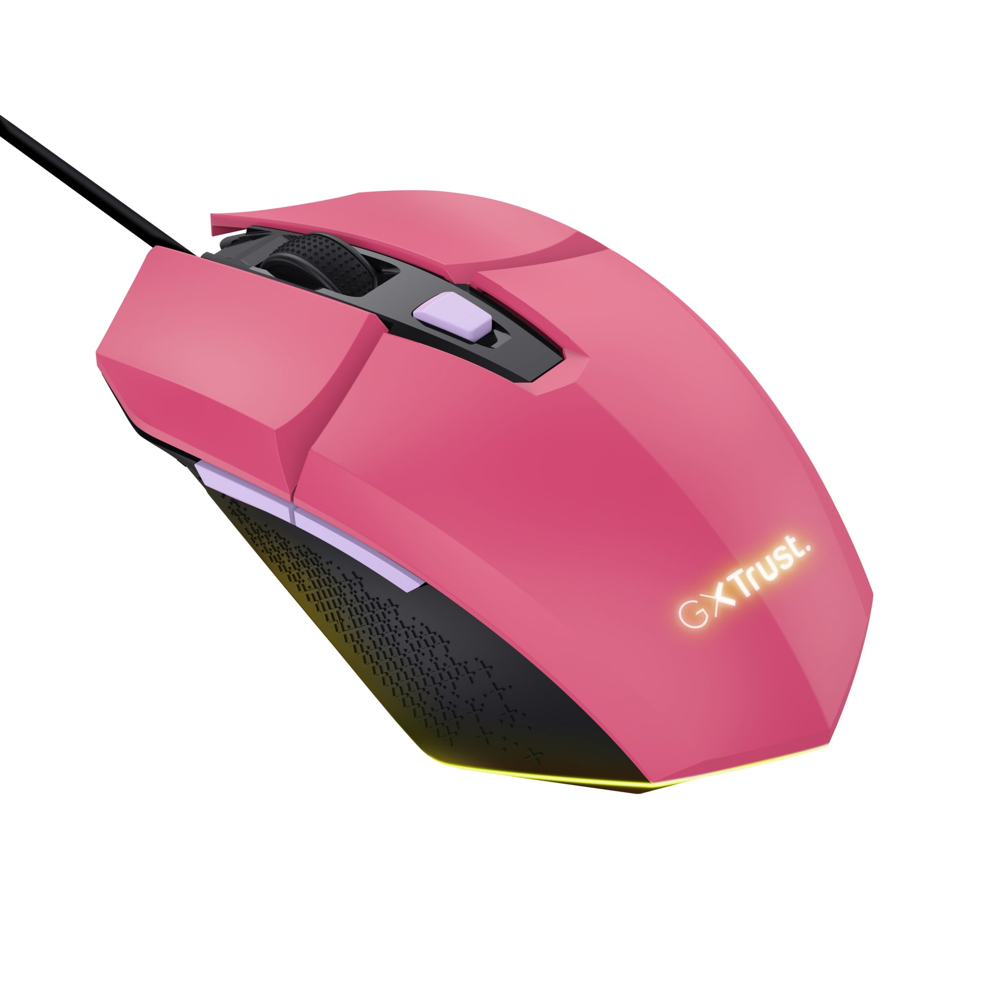 Trust GXT109 Felox – Gaming-Maus – Kabelgebunden (USB-A), 6400 DPI, Beidhändig, Pink