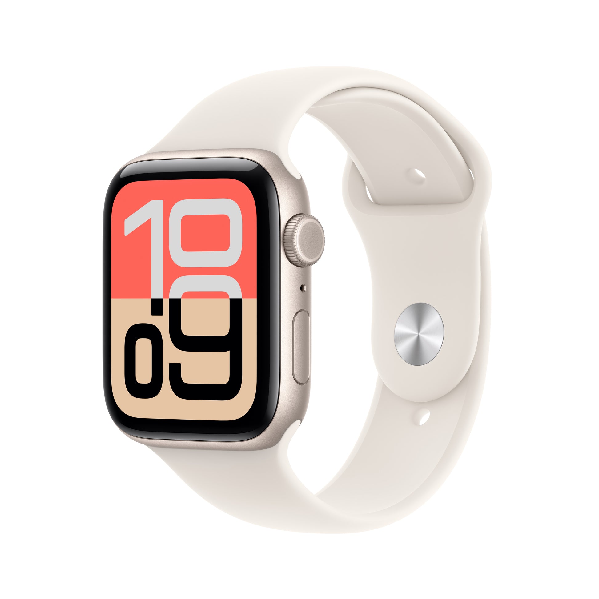 Apple Watch SE 44 mm GPS + Cellular – Aluminium Beige, Sportarmband Beige, S/M, 50 m, für iPhone