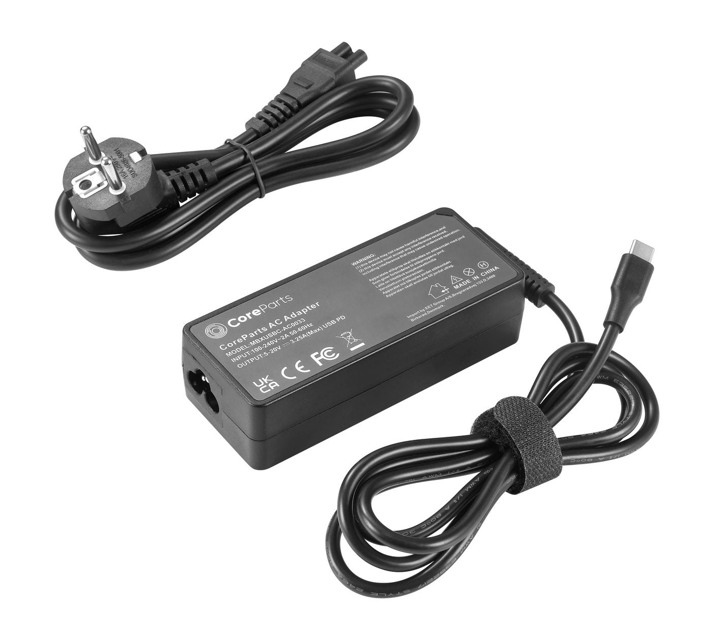 CoreParts USB-Wandladegerät 65 W – USB-C×1 – PD 3.0, EU-Stecker (Typ C)
