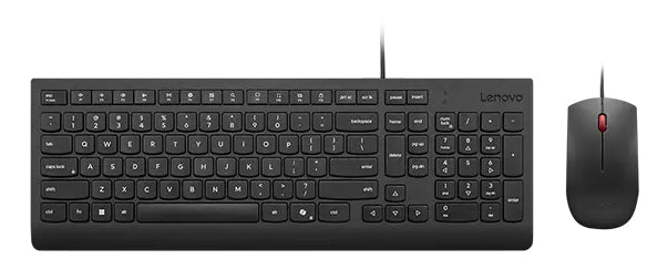 Lenovo Tastatur-Maus-Set – kabelgebunden, USB-A – QWERTY (Nordic) – schwarz