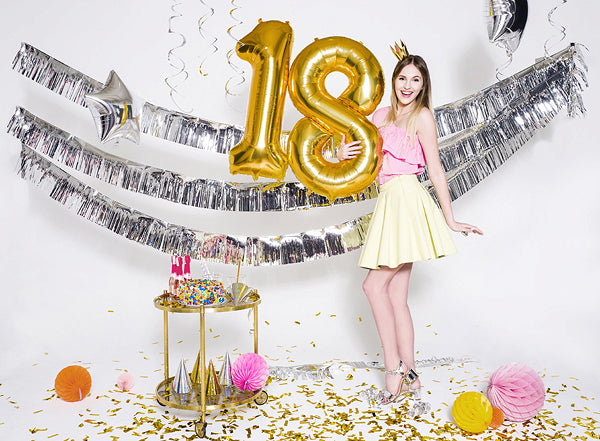 PartyDeco Folienballon Zahl 8 – Gold – 86 cm – 1 Stk
