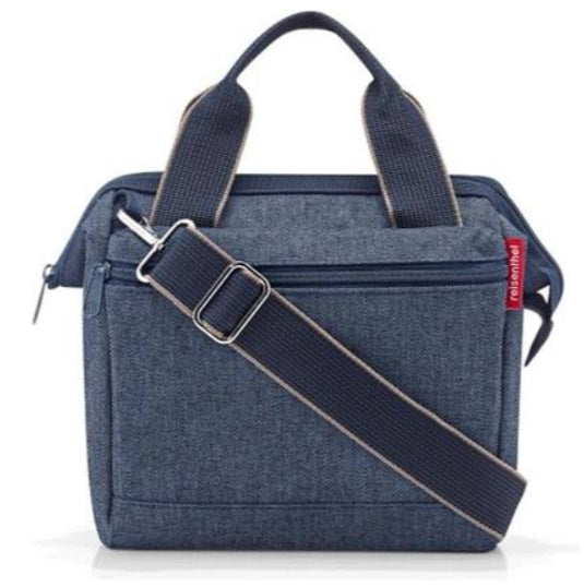 Reisenthel Umhängetasche Allrounder Cross – 4 l, Polyester, Herringbone Dunkelblau