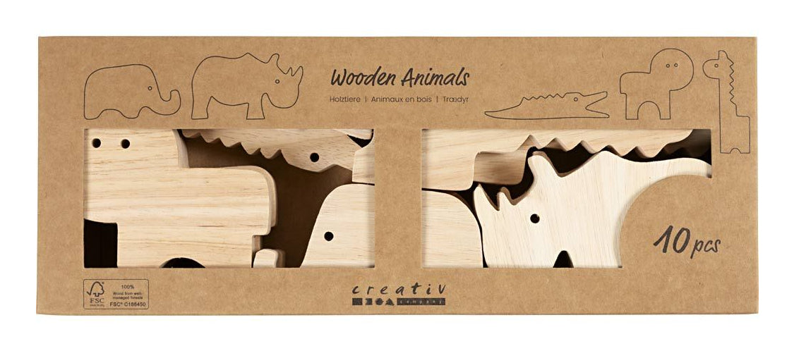 Creativ Company Holzfigur, Set à 10, 2 × 3 cm