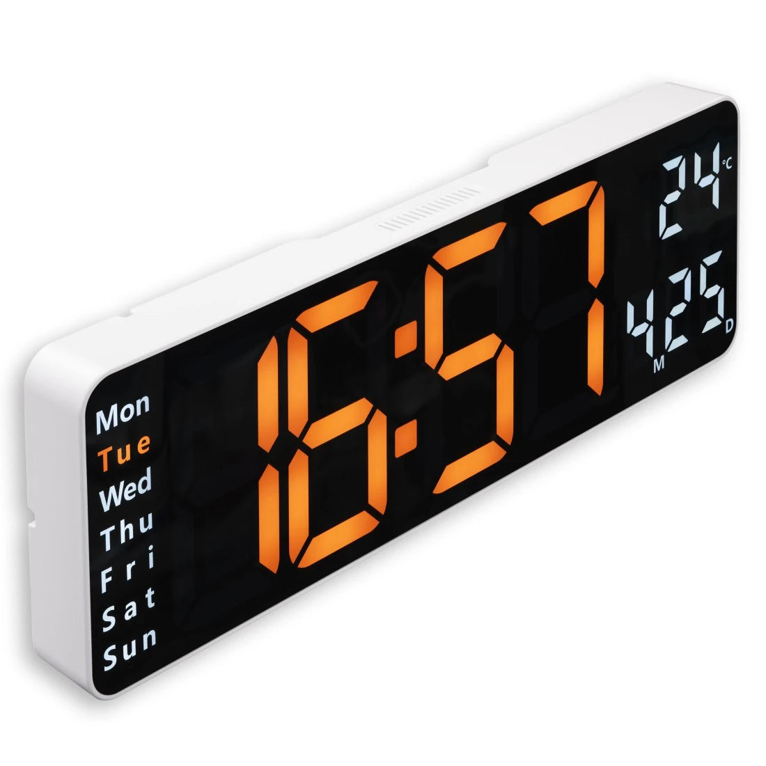 Hama Santa Cruz Wanduhr – Digital, Thermometer, 32 × 10 × 3 cm, weiss