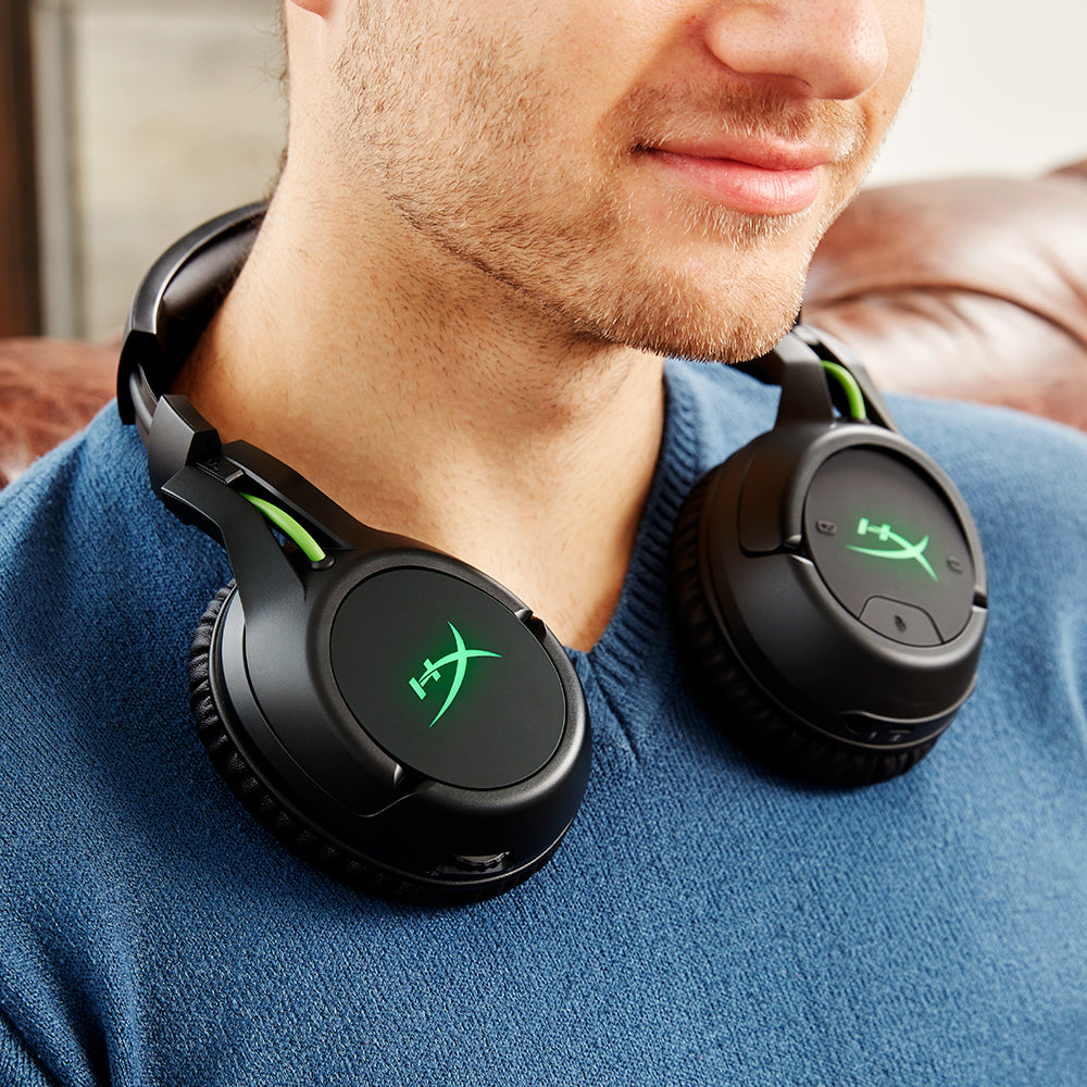 HyperX CloudX Flight HX-HSCFX-BK W Gaming-Headset – On-Ear, Stereo, BT, für Xbox, Schwarz/Grün