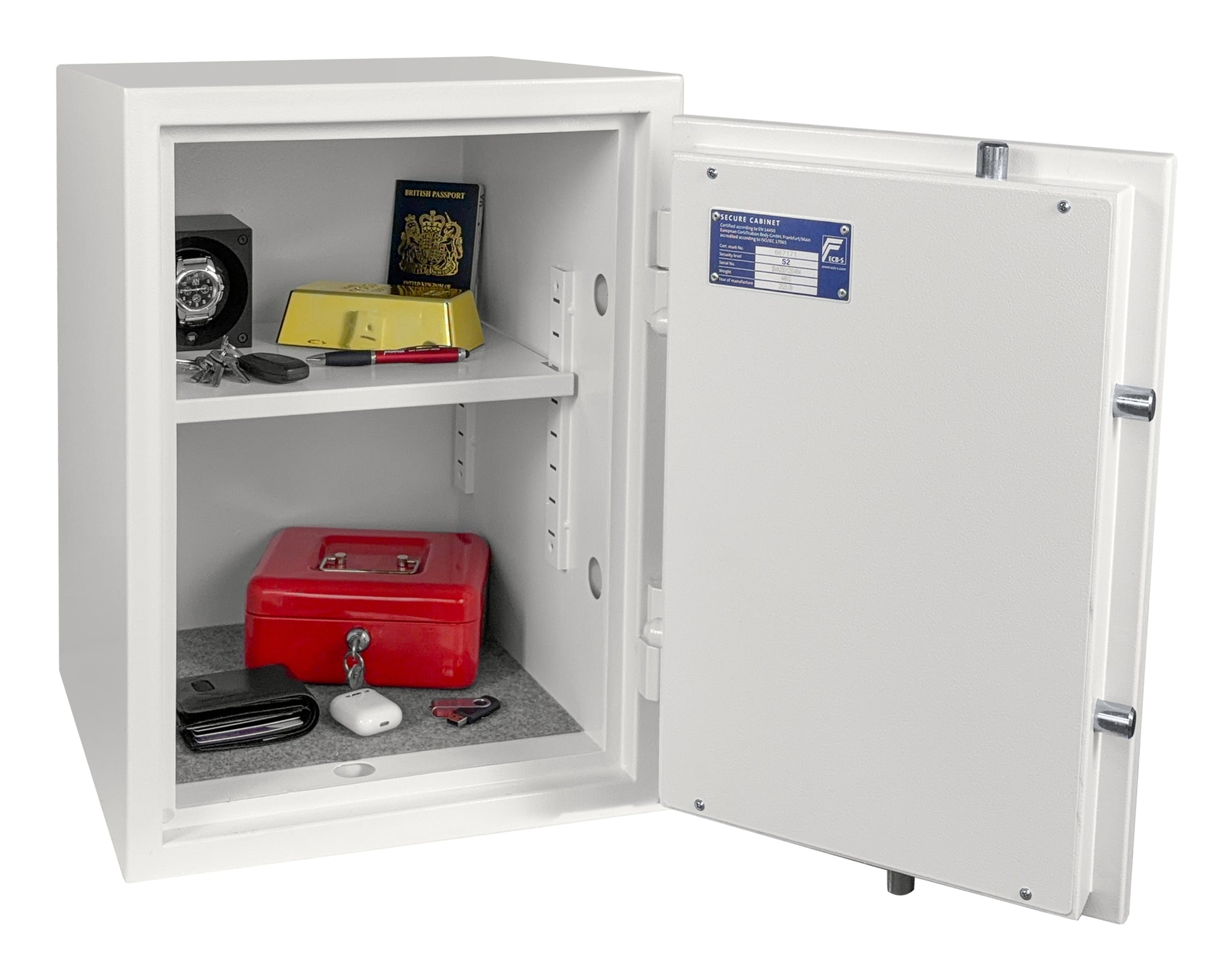Phoenix Safe Co. Phoenix Tresor Fortress SS1453E – Elektronikschloss – 46 l – Bodenmontage – Weiss