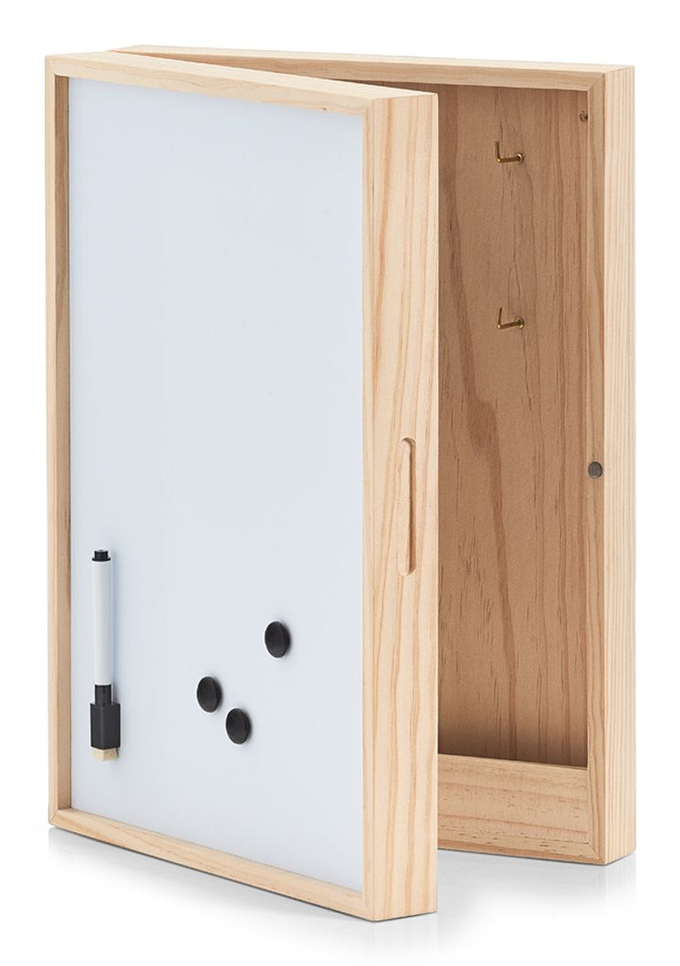 Zeller Present Memobord 15142 – Schlüsselleiste, 8 Haken, Holz, Hellblau, 300 × 80 × 420 mm
