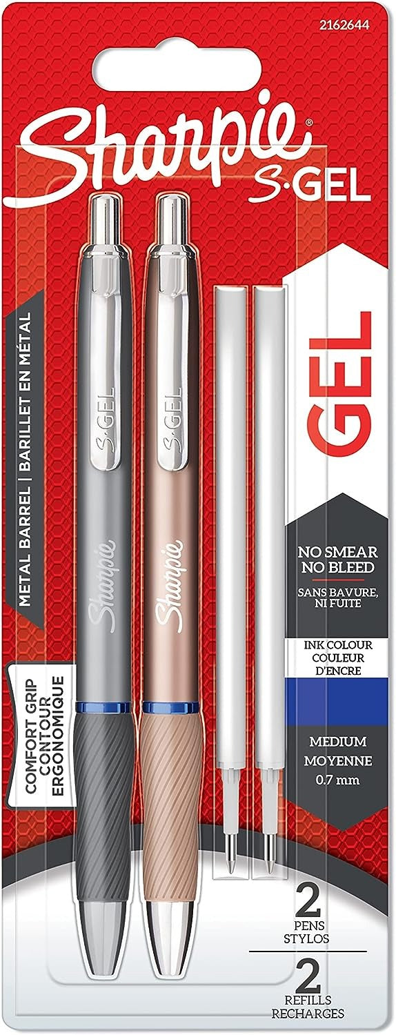 Sharpie S-Gel Gelschreiber 2er Set – Blau, 0,7 mm, schnelltrocknend, Druck, nachfüllbar