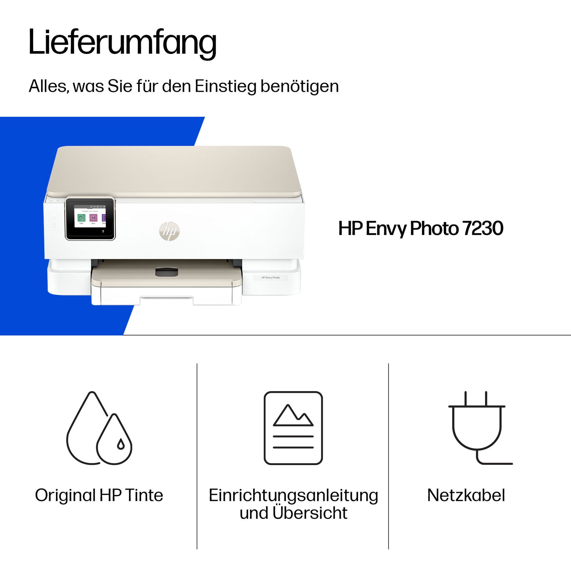 HP Envy Photo Envy 7230 Wireless – Farbiges Tintenstrahl-MFP A4, 3-in-1 – WLAN