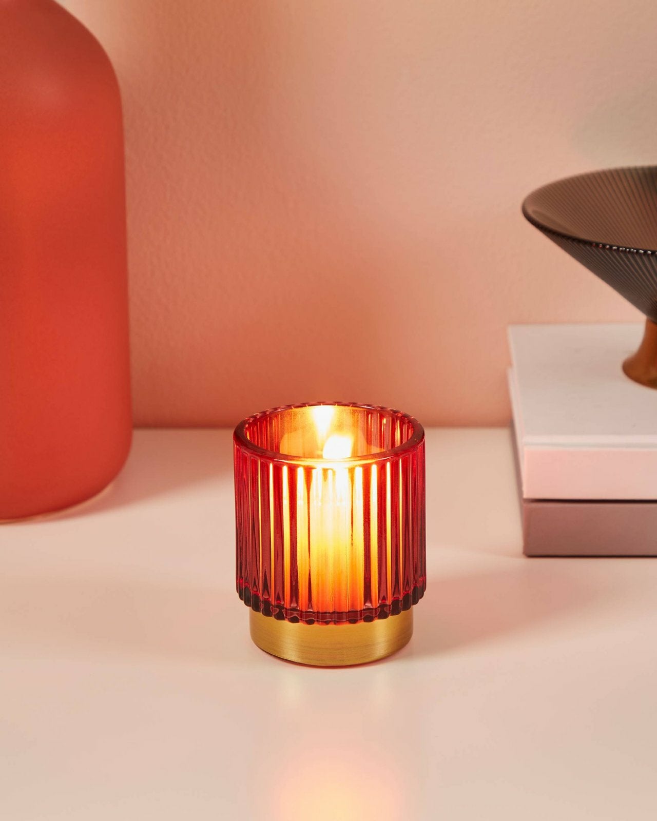 EGLO Windlicht – Glas, mehrfarbig – Ø 7 × 8 cm
