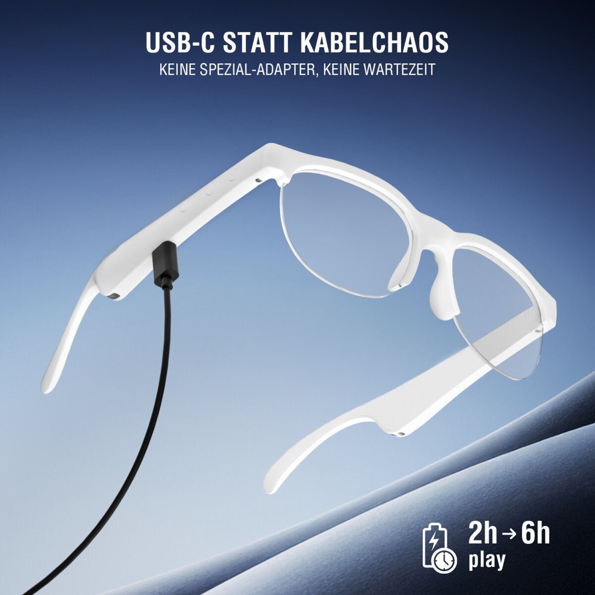 4smarts Soundglass Sport 2 Ohrbügel True Wireless – Stereo, BT 5.3, Weiss
