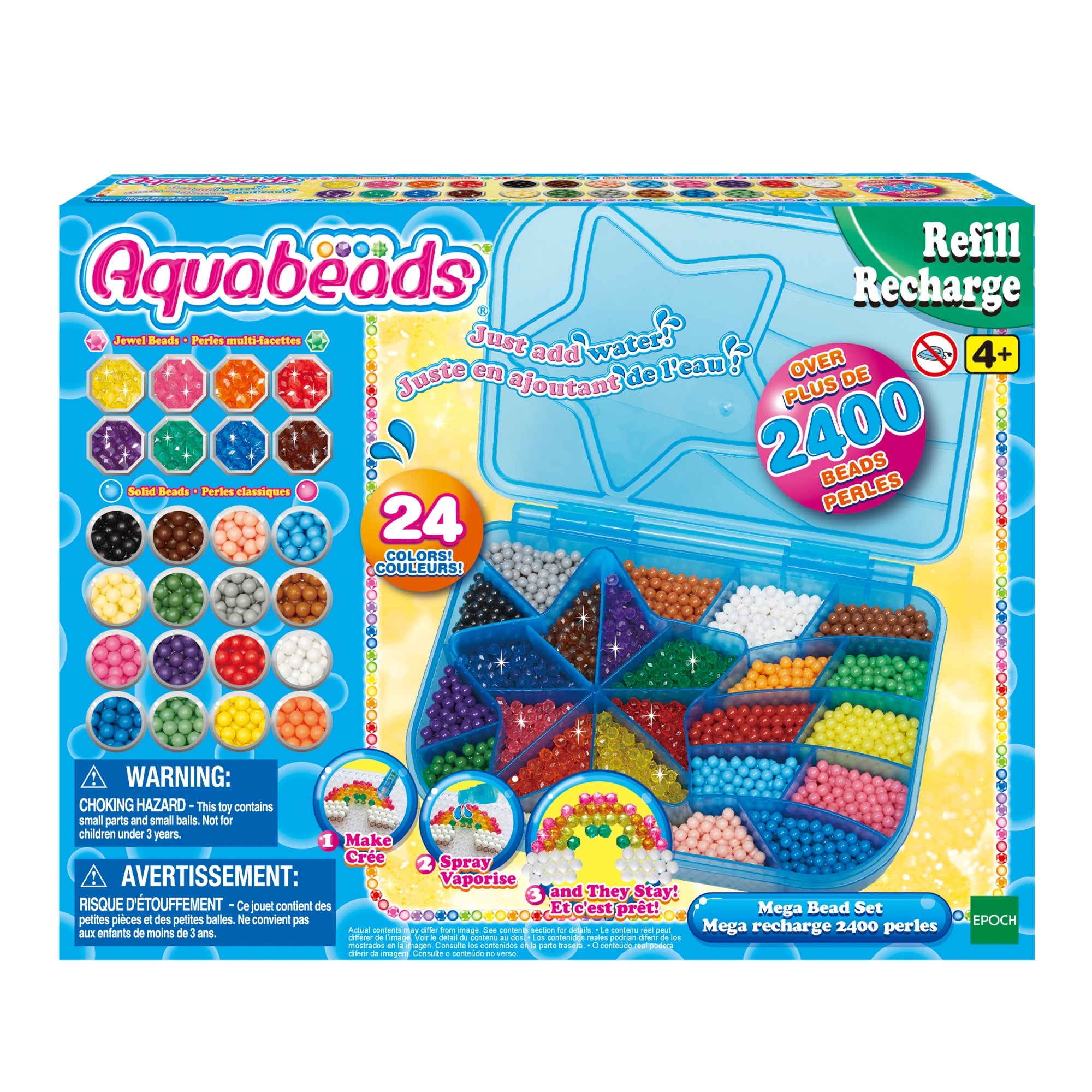 Aquabeads Perlen, Maxi Nachfüllbox, Mehrfarbig, 31 × 23,5 × 5 cm, 411 g, CE, 31502