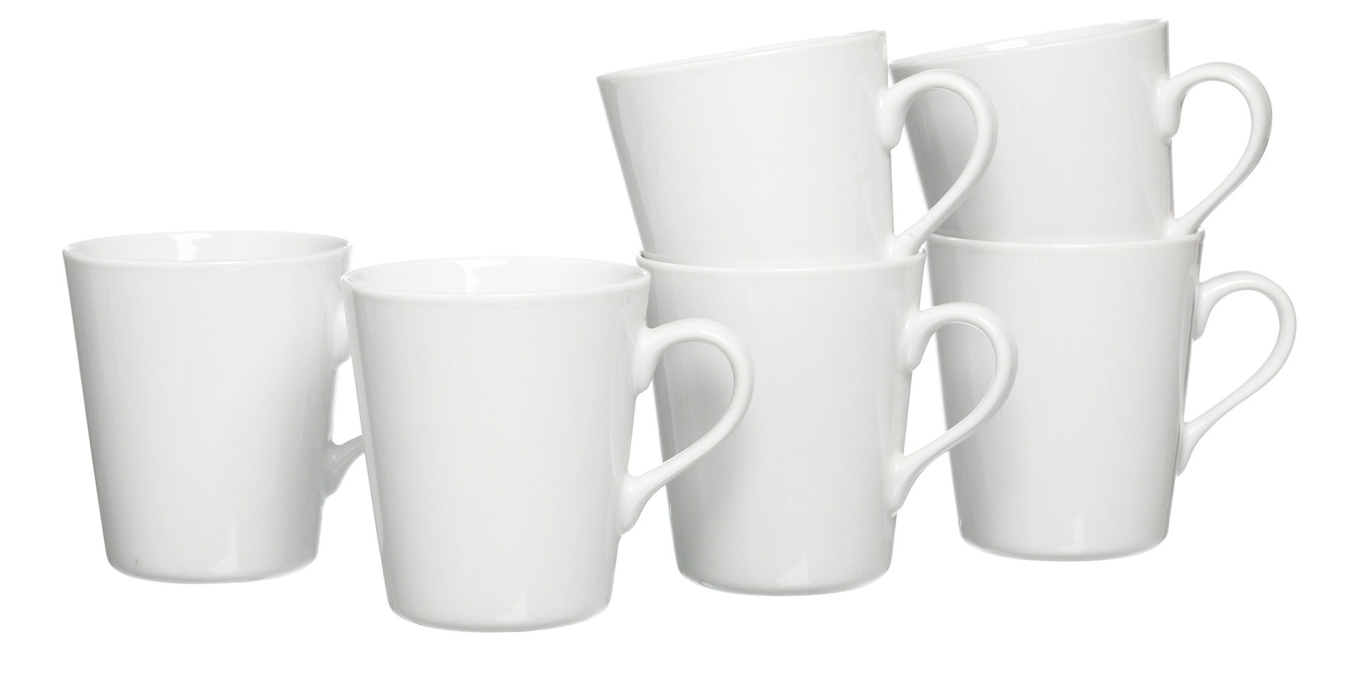 Ritzenhoff & Breker Kaffeetasse – 6er Set, 300 ml, 9,0 × 9,0 × 10,0 cm, Porzellan, Weiss, spülmaschinenfest