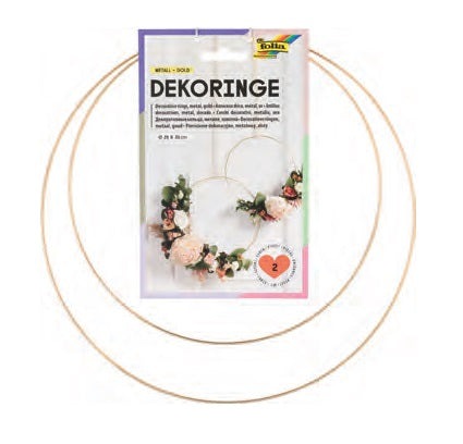 Folia Deko-Ringe – gold – Ø 250/300 mm, 2 Stück, zum Basteln, Metall
