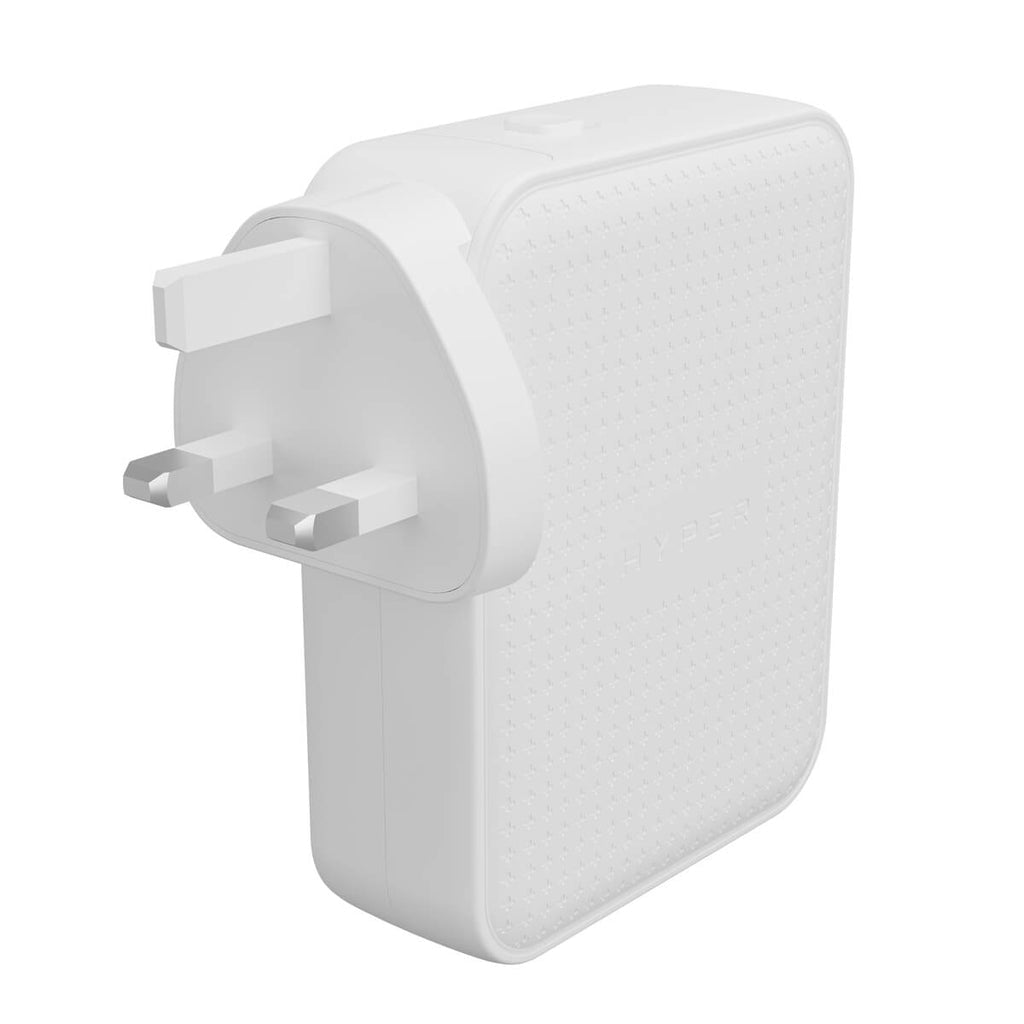HYPER HJ1001WHWWGL USB-Wandladegerät 140 W – USB-C×3, USB-A×1 – PD 3.1, PPS, QC 3.0, GaN