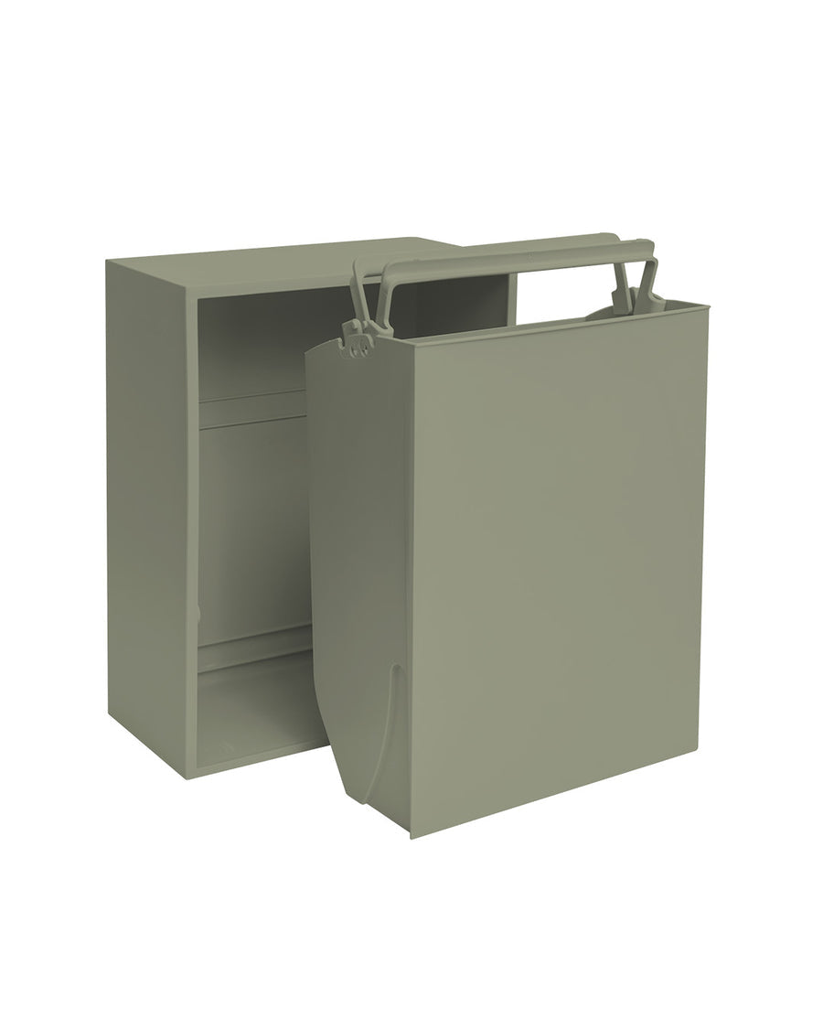 ReCollector Recyclingbox – 12 l – Recycling-Kunststoff, rechteckig – Graugrün