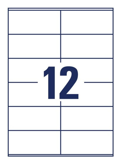 AVERY Zweckform – Etiketten A4 105 × 48 mm – Papier – permanent haftend – Laser/Inkjet – 12 pro Blatt, 65 Blätter