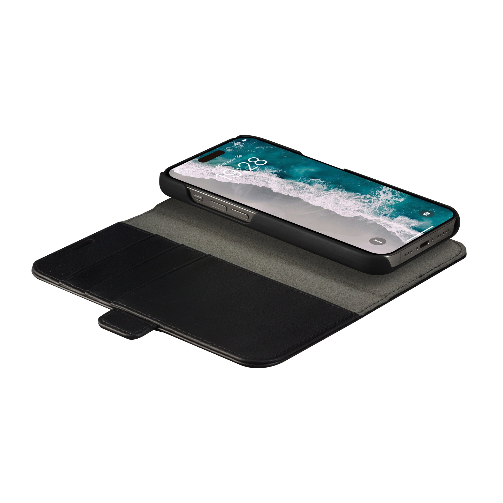 dbramante1928 Stockholm Folio – für Apple iPhone 15 Pro Max, Schwarz, Magnetverschluss