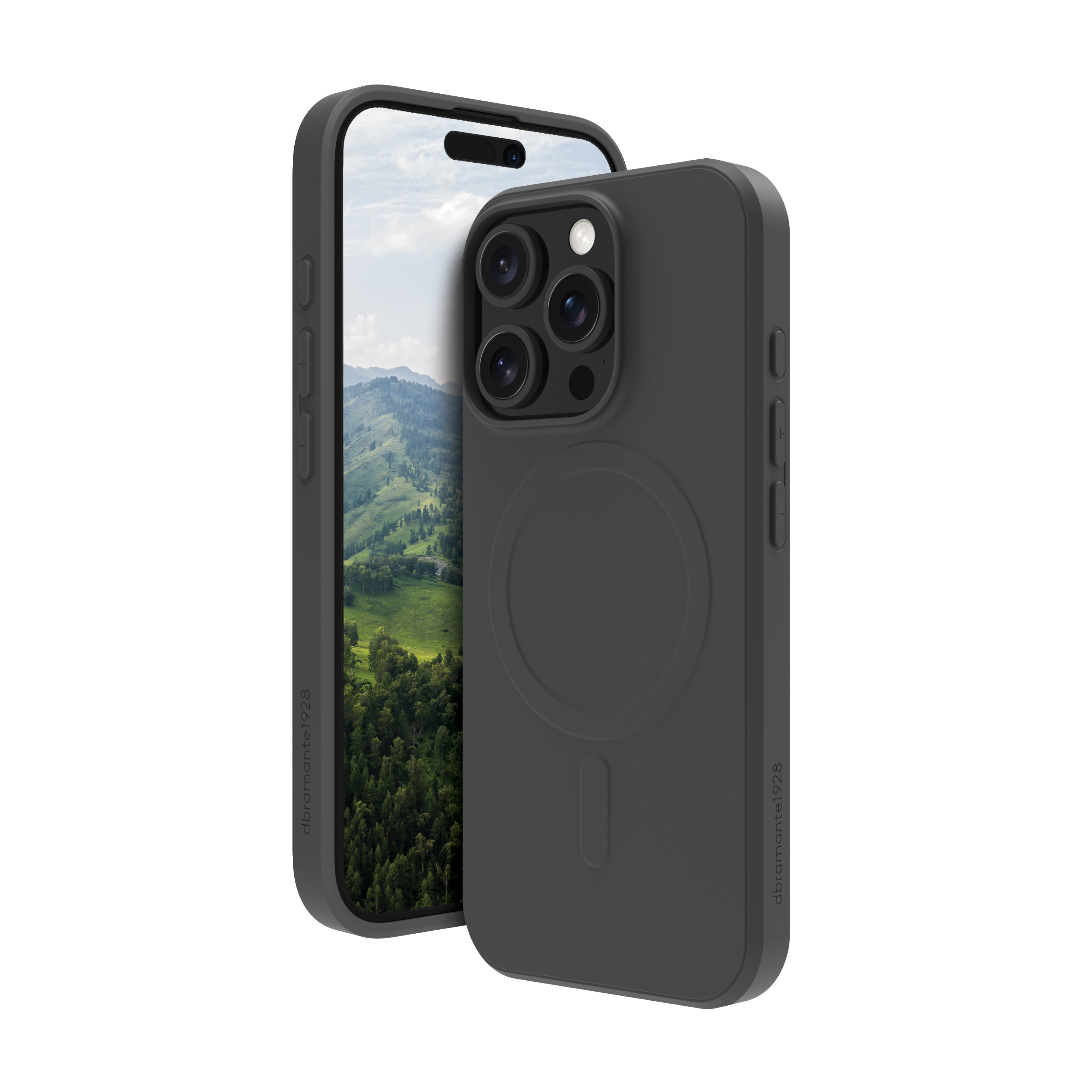 dbramante1928 Greenland Pro MS Rückcover – für Apple iPhone 16 Pro, Recycling-Kunststoff, Night Black